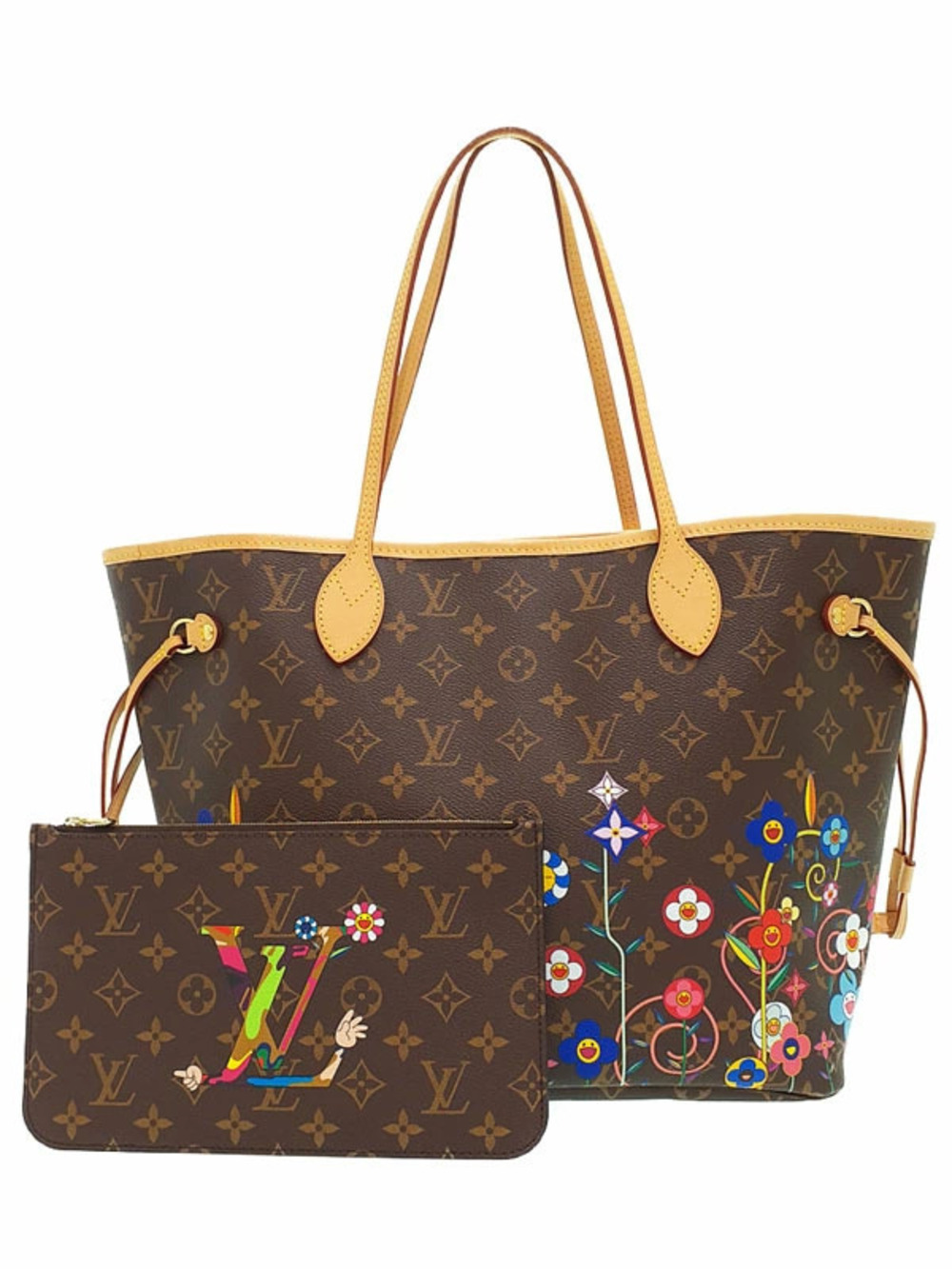 Louis Vuitton LV TM Monogram Neverfull Takashi Murakami Tote Bag